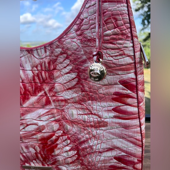 NWT Brahmin SET Tabitha  Shoulder Bag and Jane Wallet in PINK FLAMINGO Melbourne - Picture 7 of 15